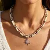 Moda Estilo Europeo y Americano Concha de Coco Cuentas de Arroz Collar de Cuentas Hip-Hop Nicho Hombres y Mujeres Cadena para Clavícula con Colgante de Sol de Alta Gama