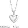 Conjunto de pendientes de acero inoxidable con forma de corazón para mujer, joyería de estilo sencillo con forma de rueda de tarjeta, cadena de clavícula, pequeños pendientes de amor