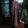 Vestido Artístico de Lino Lavado con Copos de Nieve Vintage Bata Inspirada en el Zen 10661 Precio Especial de Liquidación