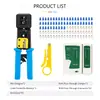 Ferramenta de Crimpar Fio de Sete Andares, Kit de Ferramentas de Crimpagem de Fio para Cabo Ethernet RJ45 RJ11 CAT6 CAT5e, Ferramenta de Punch Down Robusta com Catraca
