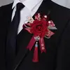 Nuevo Corsage de Boda de Novio y Novia de Gama Alta de Moda, Juego Completo Familiar de Rosas Chinas para Dar la Bienvenida a Ambos Padres