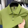 Camisa Polo 100% Algodão Puro de Fibra Longa para Homens, Novo Estilo Verão 2026, Respirável, Absorvente de Umidade, Camiseta Masculina Fina de Manga Curta