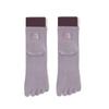 Calcetines de cinco dedos para mujer, calcetines hasta la pantorrilla, absorbentes del sudor, transpirables, sin hueso, calcetines deportivos con puntera, tubo largo blanco de otoño e invierno, entrega de una pieza