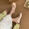 Primer Encuentro con los Zapatos Mary Jane Azules de Satén de la Temporada con Tacón Oculto y Moño, Zapatos Planos tipo Ballet para Mujer sin Cordones con una Sola Correa