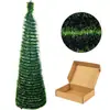 Árvore de Natal Extensível Transfronteiriça com Folhas Verdes, Árvore de Lantejoulas Dobrável de 1,5 Metro, Árvore Espiral, Ornamento de Decoração de Natal