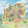 Adesivos de Paisagem de Desenho Animado Cena de Casa em Miniatura 3D Adesivos para Diário Infantil DIY Adesivos de Paisagem em Miniatura 3D