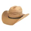 Sombrero de Paja Panameño Hueco Amazon Transfronterizo Sombrero Vaquero de Paja Retro para Mujer Sombrero de Playa para Hombre