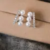 Brincos de pérola e zircônia estilo live-streaming, brincos de nicho de alta qualidade para mulheres, brincos versáteis de moda de luxo leve francês atacado