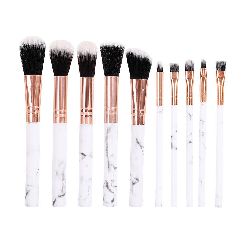 大理石化妆刷10件套