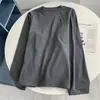 Camisa Básica de Veludo Dupla Face Cor Sólida com Mangas Longas para Outono e Inverno, Roupa Interna Quente, Gola Redonda Solta, Top Simples Camiseta, Versátil