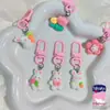 606 Chaveiro Fofo de Cenoura de Coelho de Flor Presente para Melhor Amiga Menina Doce Acessórios Pingente de Mochila Escolar Joias