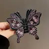 Presilha de Cabelo Borboleta de Tamanho Médio com Strass, Presilha de Cabelo Importada com Strass Tcheco, Presilha para Coque, Piranha de Cabelo, Acessório de Cabelo