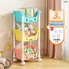 Carrinho de Armazenamento de Sala de Estar Doméstico Prateleira de Armazenamento de Chão Multicamadas Brinquedos para Crianças Bebês Lanches Prateleira de Armazenamento Simples