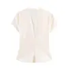 Venta al por mayor 2026 Primavera Nuevo Estilo Europeo y Americano Ropa de Mujer con Cuello Mandarín y Abertura Top de Lunares 12368