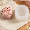 Molde de Silicona de Dahlia 3D Doble Pétalo Flor Realista Velas de Aromaterapia DIY Yeso Adorno de Escritorio Molde