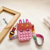Bolsa infantil Unicórnio Bolha Pequena Quadrada Bolsa Desenho Animado Bonito Silicone Bolsa Moda Arco-íris Mudança Bolsa de Ombro