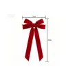 Cinta de Terciopelo de Cuatro Orejas Transfronteriza Lazo Atado a Mano Decoración Colgante para Corona de Árbol de Navidad Accesorios para Fiesta Navideña en Stock