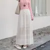 Elegante Falda de Punto Grueso para Mujer, Hueca, de Cintura Alta, Adelgazante, Otoño 2026, con Caída, Elegante Falda Larga