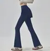 Calça de yoga falsa de duas peças para mulheres, cintura alta, controle de barriga, cordão, leggings de fitness, treino de Pilates, esportes, calça levemente flare, adequada para primavera e outono