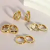Conjunto de 8 Peças de Brincos de Aço Inoxidável + Cobre Banhado a Ouro Real de Camada Dupla, Tarraxas de Cartilagem, Lóbulos, Brincos de Nicho de Alta Qualidade em Estoque