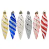 Nuevas Decoraciones Navideñas Adornos para Árbol de Navidad Accesorios Hilo Espiral Puntiagudo Pintado Bola de Navidad Regalo de Navidad