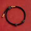 Pulsera de cuerda roja tejida a mano para bricolaje para hombres y mujeres, cuerda de mano con año de nacimiento, se puede ensartar con cuentas, pulsera de cuerda de mano con nudo de loto al por mayor
