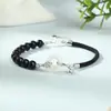 Pulsera de Pareja Original Nudo de Bambú Hebilla de Paz Plata de Ley S925 Nuevo Estilo Chino Tendencia Nacional Joyería con Cuentas de Ágata/Jade Hetian