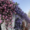 Decoración de Pared de Flores de Hortensia Artificial para Puertas, Arreglo Floral Atmosférico, Cascada de Flores Falsas de Lujo Ligero para Paisajismo, Hojas Verdes Artificiales