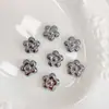 Cadena para Teléfono Texturizada de Plata Metálica Mate UV y Plata Brillante de Cinco Pétalos de Plumeria para Manualidades, Colgante para Bolso con Cuentas