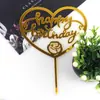 Cartão Decorativo Plug-in de Aniversário Acrílico Rico Decoração de Bolo Plug-in Rede Popular Decoração de Bolo Sobremesa Pacote com 10