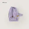 Cárdigan de punto morado para niña, nuevo estilo de otoño, decorado con moños coloridos tridimensionales, abrigo suéter de cuello redondo