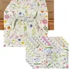 Serie de primavera más vendida transfronteriza juego de cinco piezas: camino de mesa personalizado, mantel individual, mantel, decoración de mesa de café, juego de siete piezas