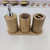 Pote de Loção de Bambu para Hotel Casa Restaurante Banheiro Frasco de Álcool em Gel Recipiente para Shampoo Gel de Banho Lata Atacado