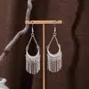 [Selección Premium] Pendientes Estilo Étnico de Minorías Vintage con Plata de Minorías Étnicas, Pendientes Largos Colgantes Florales Estilo Bohemio Único