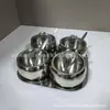 Pote Redondo de Aço Inoxidável 304 para Temperos Caixa de Temperos Sal Glutamato Monossódico Essência de Frango Pimenta do Reino Açúcar Temperos Cozinha Formato de Tomate