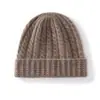 Gorro moderno de punto acanalado, cálido y con estampado floral pequeño - nueva colección otoño/invierno, hecho de punto de cachemir, color liso, versátil y con copa redonda