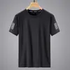 Camiseta de Verano de Manga Corta de Secado Rápido para Hombre Talla Grande Holgada de Seda de Hielo Camiseta Deportiva de Malla Estampada de Media Manga para Hombre