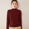 Suéter de Cashmere com Ponto de Barra Simples para Mulheres, Gola Alta Meia, Suéter de Tricô Solto e Quente, Peça de Baixo Fashion e Versátil