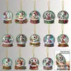 Decoração Pendente de Natal Clássica 2D Plana com 14 Peças: Panda, Coelho, Boneco de Neve, Rena - Madeira para Casa e Jardim