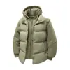 Nuevas Chaquetas de Algodón con Bloques de Color Falsas de Dos Piezas para Hombres y Mujeres en Otoño e Invierno Casuales Engrosadas con Capucha Ropa Cálida para Parejas Chaquetas de Algodón para Hombres