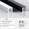 Luzes Lineares de LED Cuidadosamente Selecionadas, Luzes Lineares Embutidas, Tiras de Luz de Perfil de Alumínio Montadas na Superfície, Luzes Lineares para Teto de Canal de Alumínio com Aba Dupla