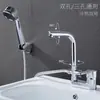 Grifo de Lavabo para Baño con Regadera Lavabo Fregadero de Encimera Agujero Doble Agujero Triple Mezclador Antiguo Válvula Interruptor