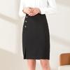 Falda de Traje Elástica de Cintura Alta con Abertura Estilo Coreano Pequeño para Ropa de Trabajo Primavera y Verano Falda Lateral Profesional Ropa de Trabajo para Mujer Falda Midi
