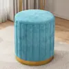 Banquinho Minimalista de Luxo Leve para Sala de Estar, Quarto, Maquiagem, Casa, Novo 2025, Banquinho Redondo de Madeira Maciça, Cadeira Giratória de Maquiagem em Couro Genuíno