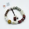 Colección de Cuentas Jingdezhen Cuentas Budistas Pulsera de Cerámica Popular Nuevo Estilo Chino Fresco y Sencillo Estilo Nacional Tejido Puramente Hecho a Mano