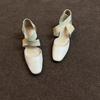 Sandalias Baotou de Tacón Grueso Hueco Casual Cruzado, Tacones Altos de Ballet Retro Versátiles 2025 con Nuevo Estilo para Niños
