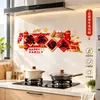 Pegatinas a Prueba de Aceite para Cocina Estufa Campana Extractora Pegatinas de Pared Impermeables Resistentes a Altas Temperaturas Adhesión Estática Decoración de Pared Papel Tapiz Autoadhesivo