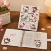 Álbum de Cartas de Folha Solta Hello Kitty A5 Quatro Grades Álbum de Cartas para Estudantes Álbum de Armazenamento de Couro Removível