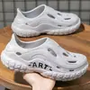 Zapatos con Agujeros para Hombre Verano Suela Gruesa para Exteriores, Vadeo, Rafting, Zapatos de Playa Ligeros Antideslizantes Fondo Engrosado Zapatos de Rastreo