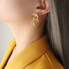 Acessórios Ins de Novo Estilo Frio Europeu e Americano Brincos de Costura Geométrica Banhados a Ouro 18K em Aço Titânio Acessórios de Orelha Personalizados Tendência